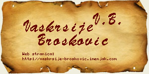 Vaskrsije Brošković vizit kartica